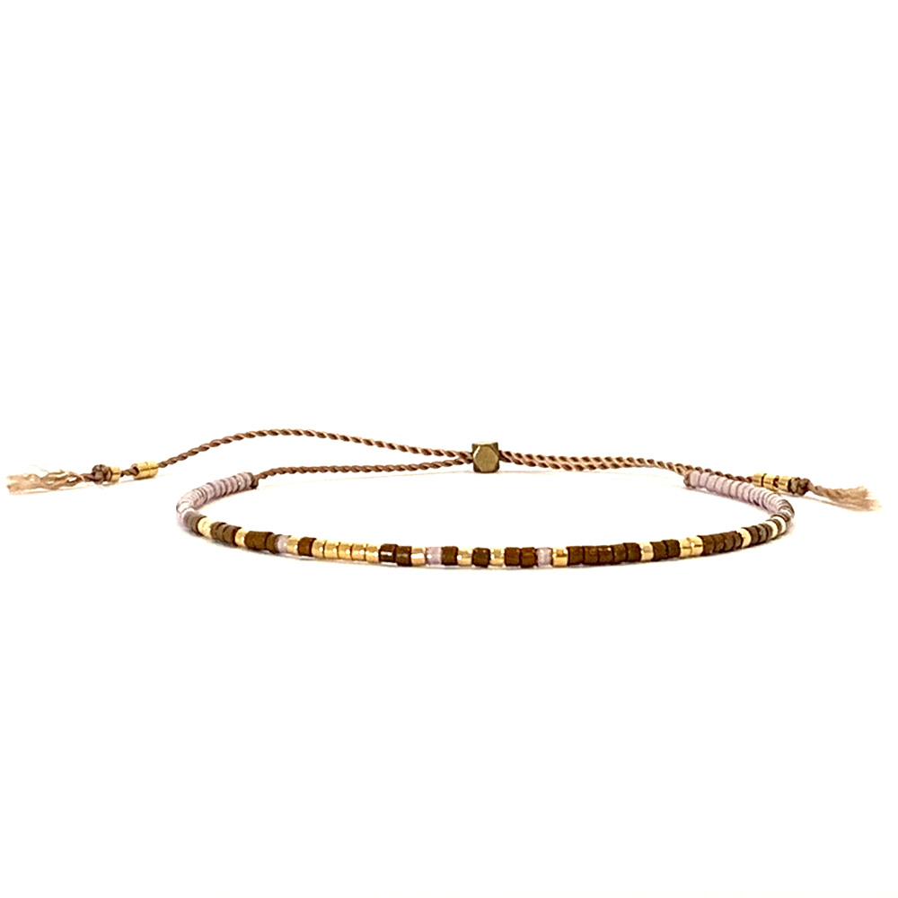 Armbandje Morse code Smile - cognac