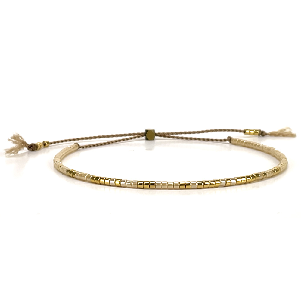 Morse code bracelet - champagne