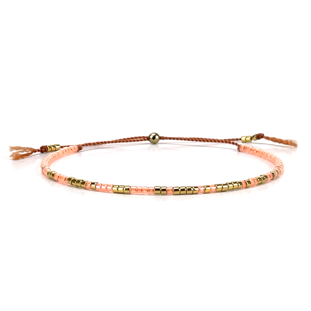 Morse code bracelet - pink mango